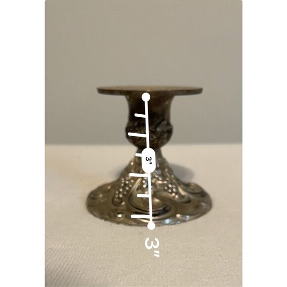 Silver Plated Pillar Candle Holder Round - Picture 4 of 5